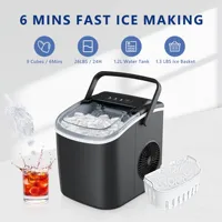 SIMZLIFE 25 lbs/24H Countertop Ice Maker Machine, 9 Bullet-Shaped Ice in 6 Min, Auto-Cleaning 2