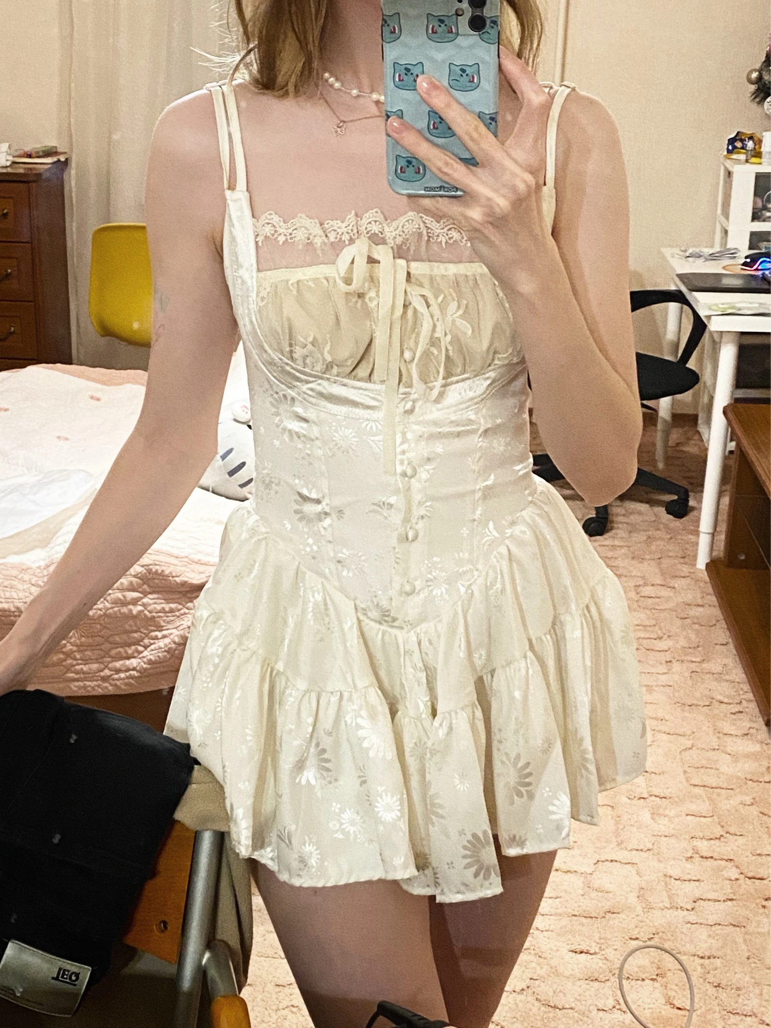 Vintage Satin Mini Dress, customer photo