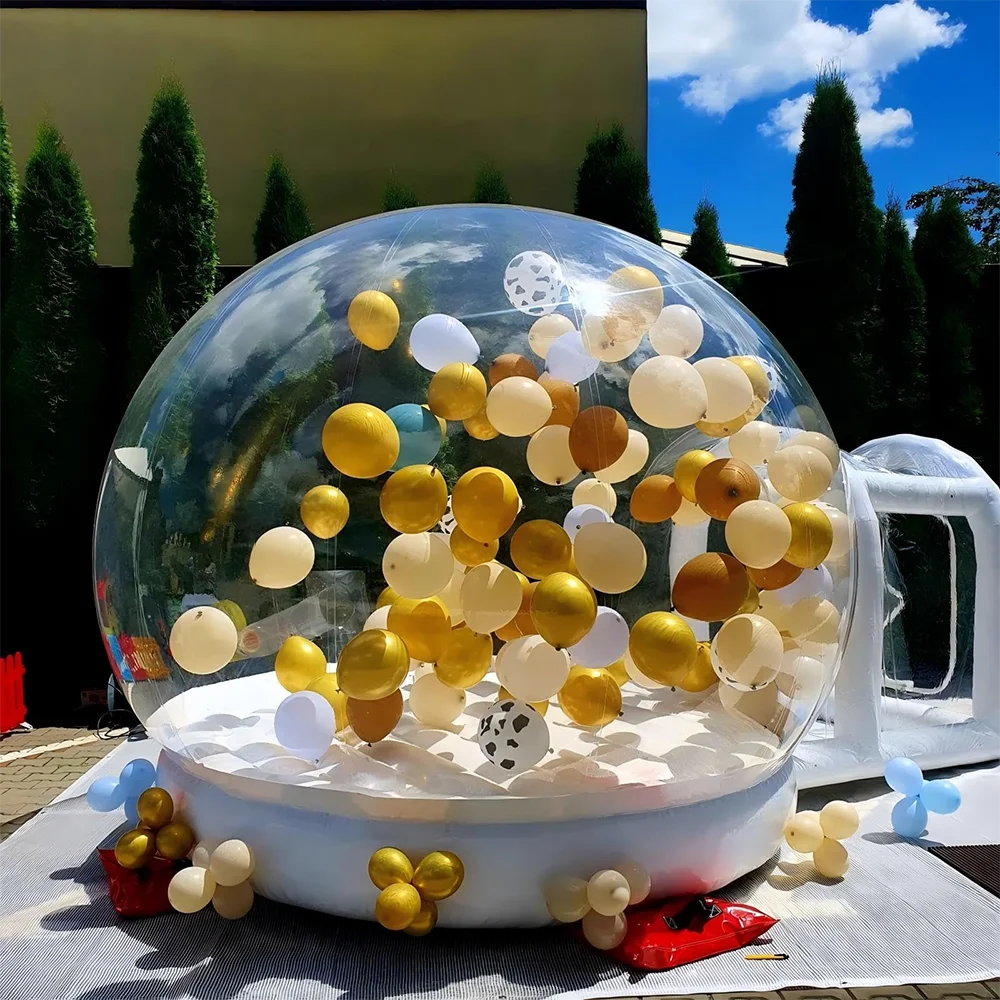 10FT Balloon Jumping Inflatable Bubble house With Trampoline & transparent dome PVC material free shipping with blower For Party 6