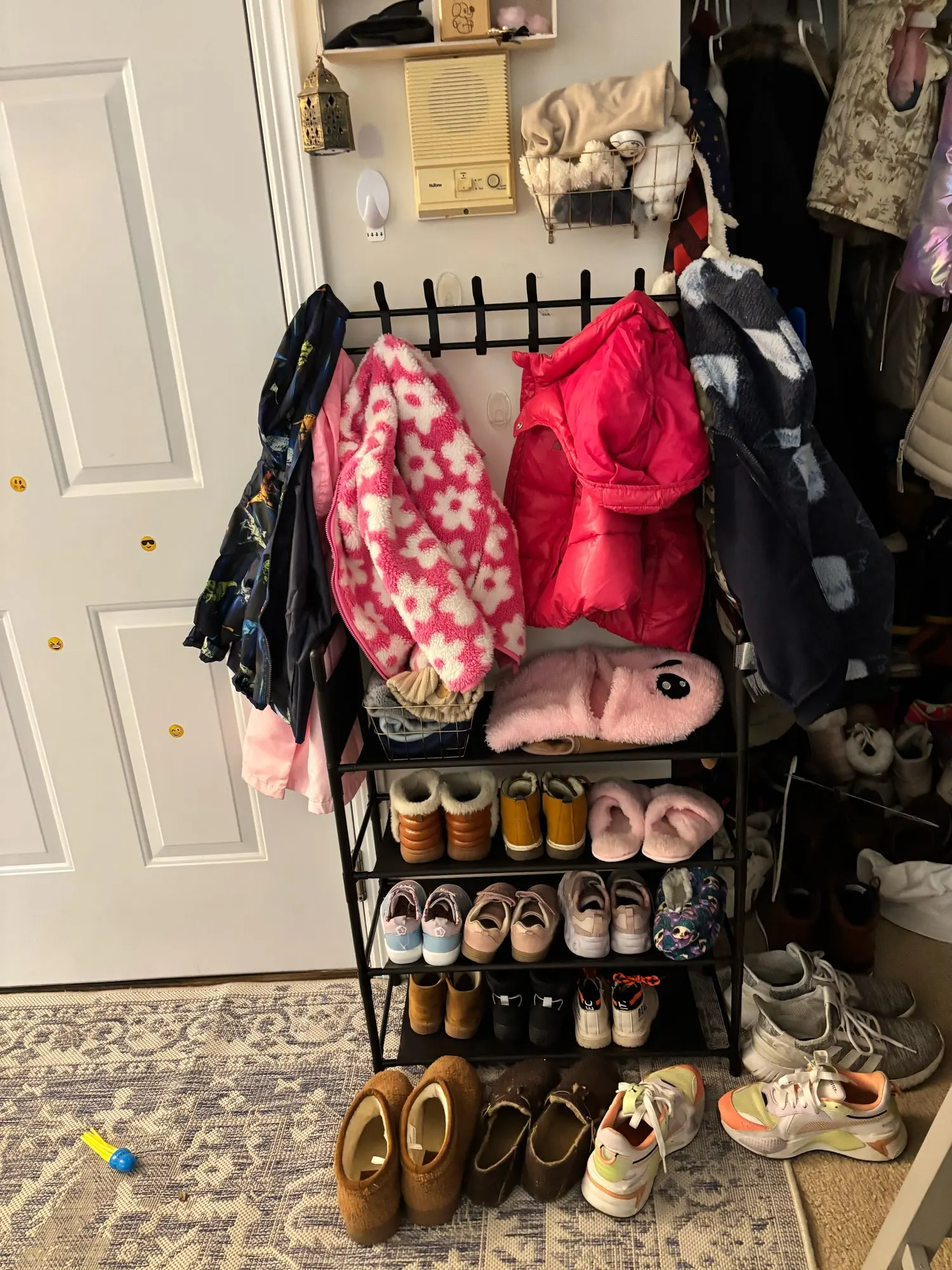 Clothes Hanger Multi-Layer Shoe Rack Doorway DIY Hat And Shoes Shelf Simple Floor-Standing Living Room Organizer Storage Racks photo review