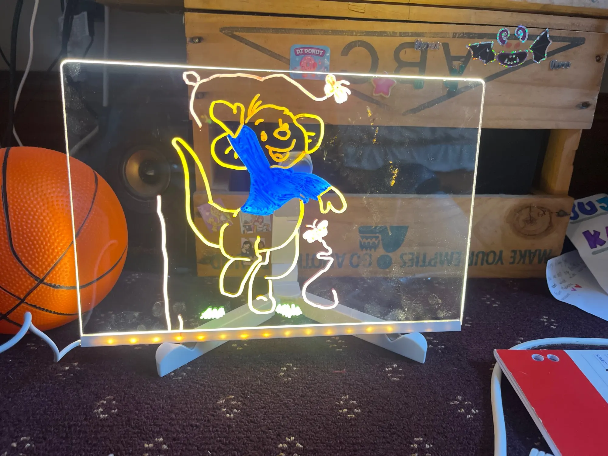 Glowing LED Drawing Board Lamp Transparent Acrylic Message Note Board Erasable Memo USB Night Light Birthday Christmas Gifts