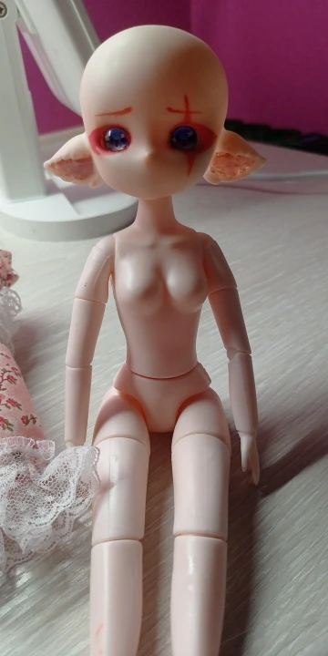 1/7 Bjd Elf Doll Accessories Without Makeup Doll Head 3D Eyes 18 Joints Movable Body Dress Up Accessories Children Toys