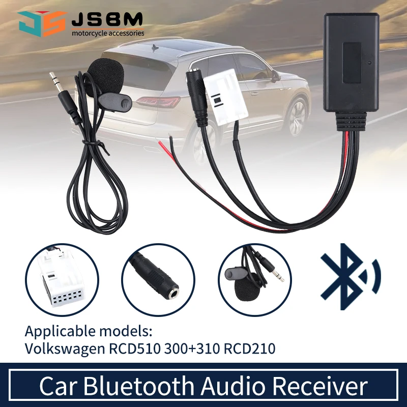 Auto Bluetooth 5.0 AUX Adapter - Kabelloses Modul Mit Freisprechmikrofon Für VW RCD310 RCD510