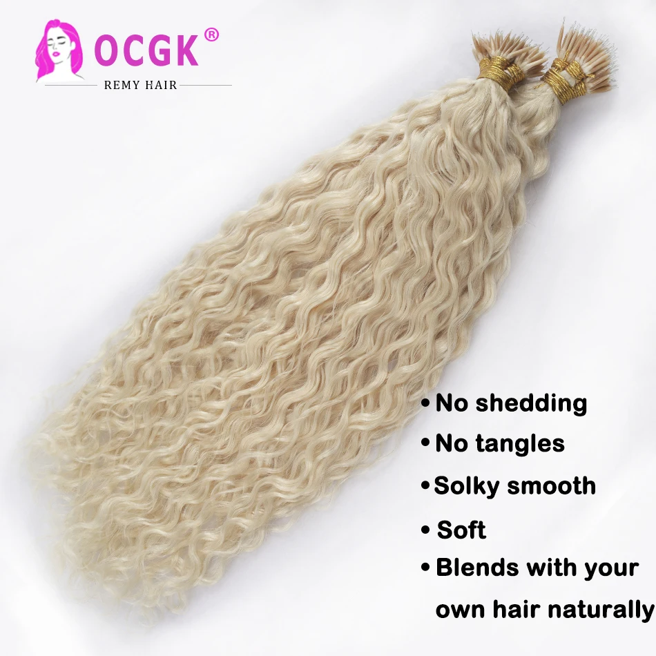 Water Wave Nano Ring Hair Extensions Human Hair Micro Bead Extensions Micro Loop Human Ring Extension