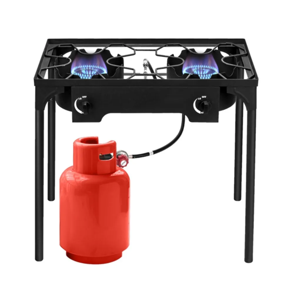 Portable High Pressure Gas Camp Stove Dual Burner