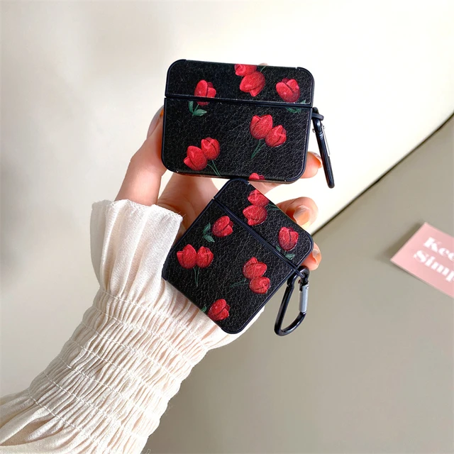 Luxury Retro Flower Shockproof Leather Case For Airpods 3rd