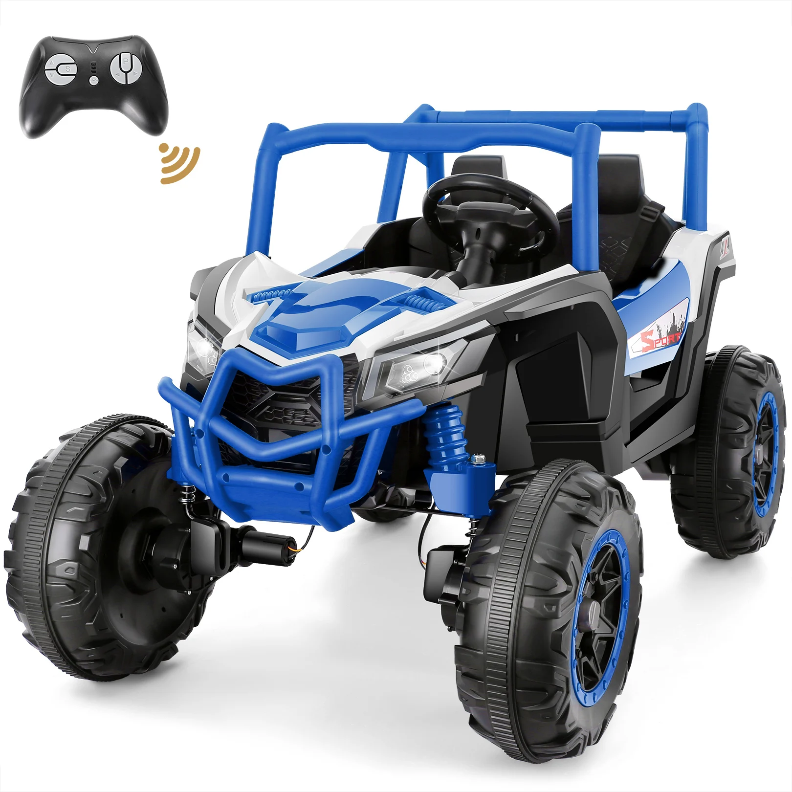 4WD 24V Ride on Toys 2 XL Seater Kids Ride on Cars 4*200W Motor Electric Off-Road UTV 7AH Battery Powered 4-Wheeler Vehicle