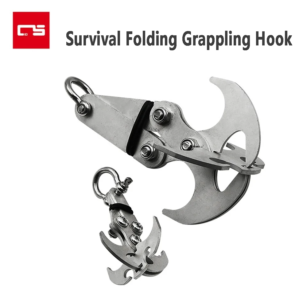 Folding grappling hook Hook Outdoor Rock Climbing Rescue Claw Survival  Mountaineering Hook Tool Multifunctional Stainless Steel