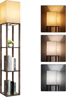 Modern Floor Lamp with Shelves - 3 Color Temperature, Wood Design - Includes 8W Bulb - Ideal for Living Room, Bedroom or Office 1