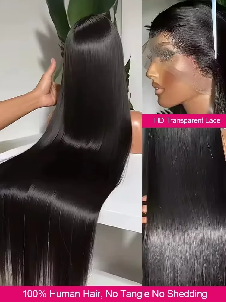 300 Density 40 Inch Bone Straight Human Hair Wigs Vietnamese Hair Wear Go Glueless Wig 13x4 13x6 Hd Transparent Lace Frontal Wig 5