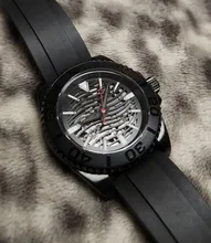 【NH72 MOD カスタム 自動巻 腕時計】スケルトン ブラック ゴールド VOSTOK EUROPE（ボストークヨーロッパ） アイアンウルフ(Iron