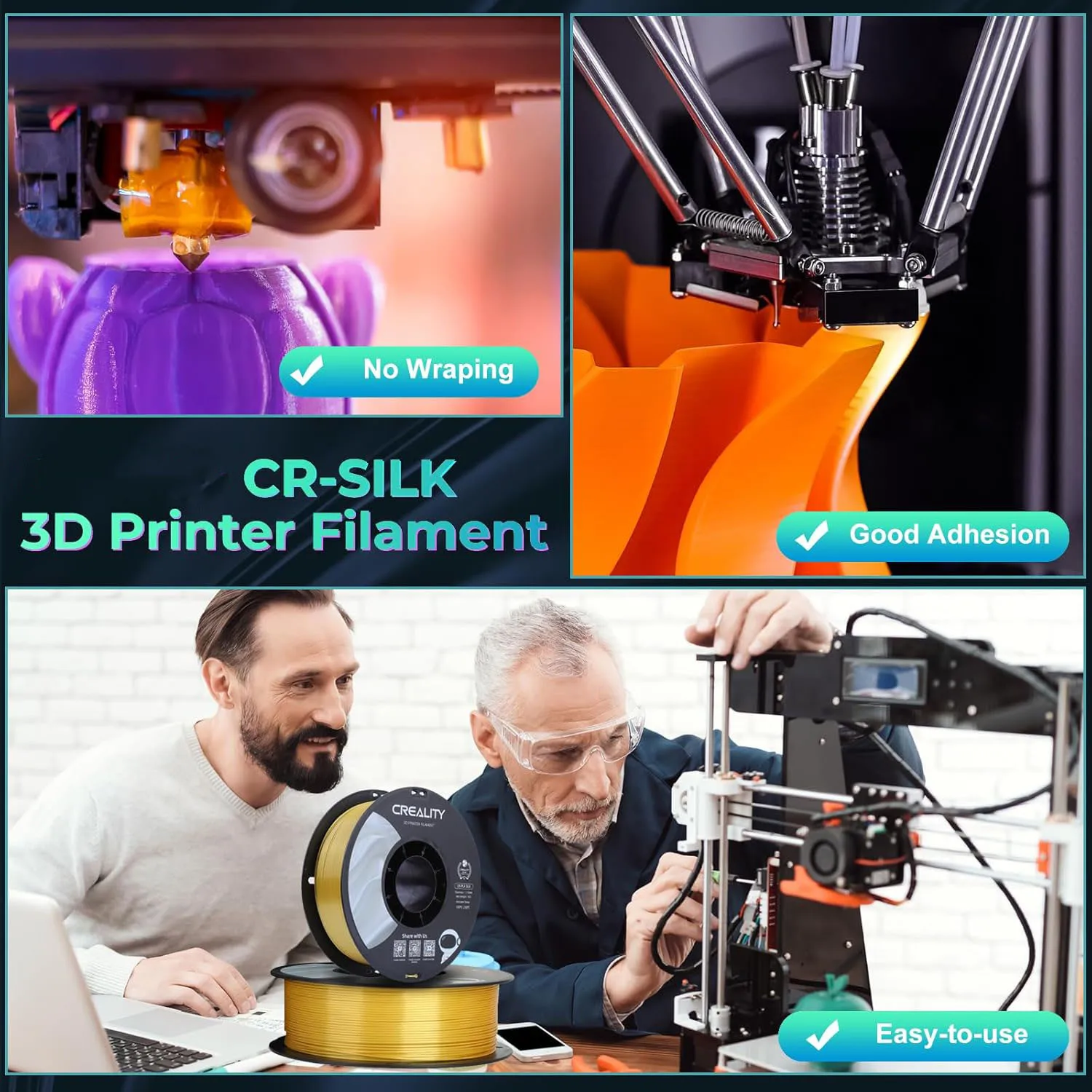 실크 PLA 3D 프린터 필라멘트, 실크 듀얼 컬러 블랙 레드 PLA 필라멘트 1.75mm, 샤이니 공압출 PLA 필라멘트, 색상 변화, 1kg