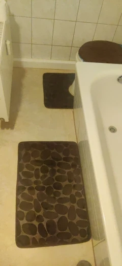 Set of 3 Bathroom Bath Mat Set Soft Non Slip 2PCS Cobblestone Mat Bathroom Rug Absorbent Shower Carpets Toilet Lid Cover Floor photo review