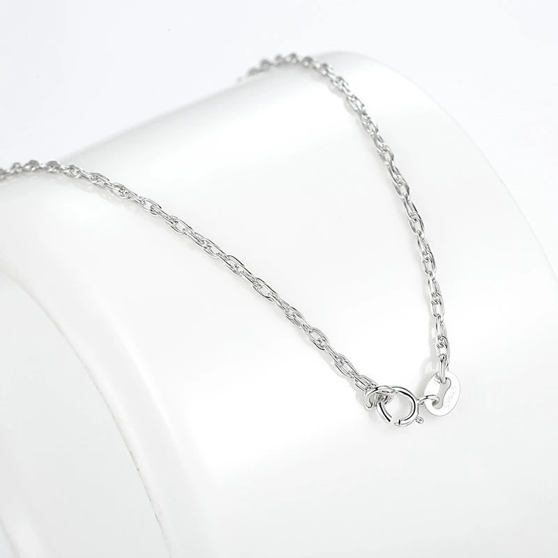 

PANQDIY Sterling Silver S925 Double Buckle Cross Necklace Single Nude Basic Chain For Men and Women Wearable Pendant Gift