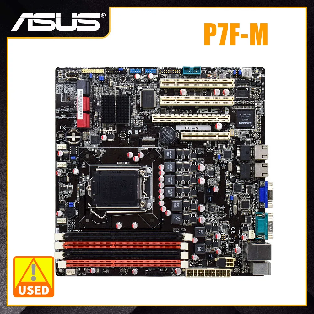

Материнская плата ASUS P7F-M 1156, материнская плата DDR3 ECC 16 Гб, поддержка комплекта Xeon 3400 Core i7 875K процессоры Intel 3420 PCI-E x16 x8 Micro ATX