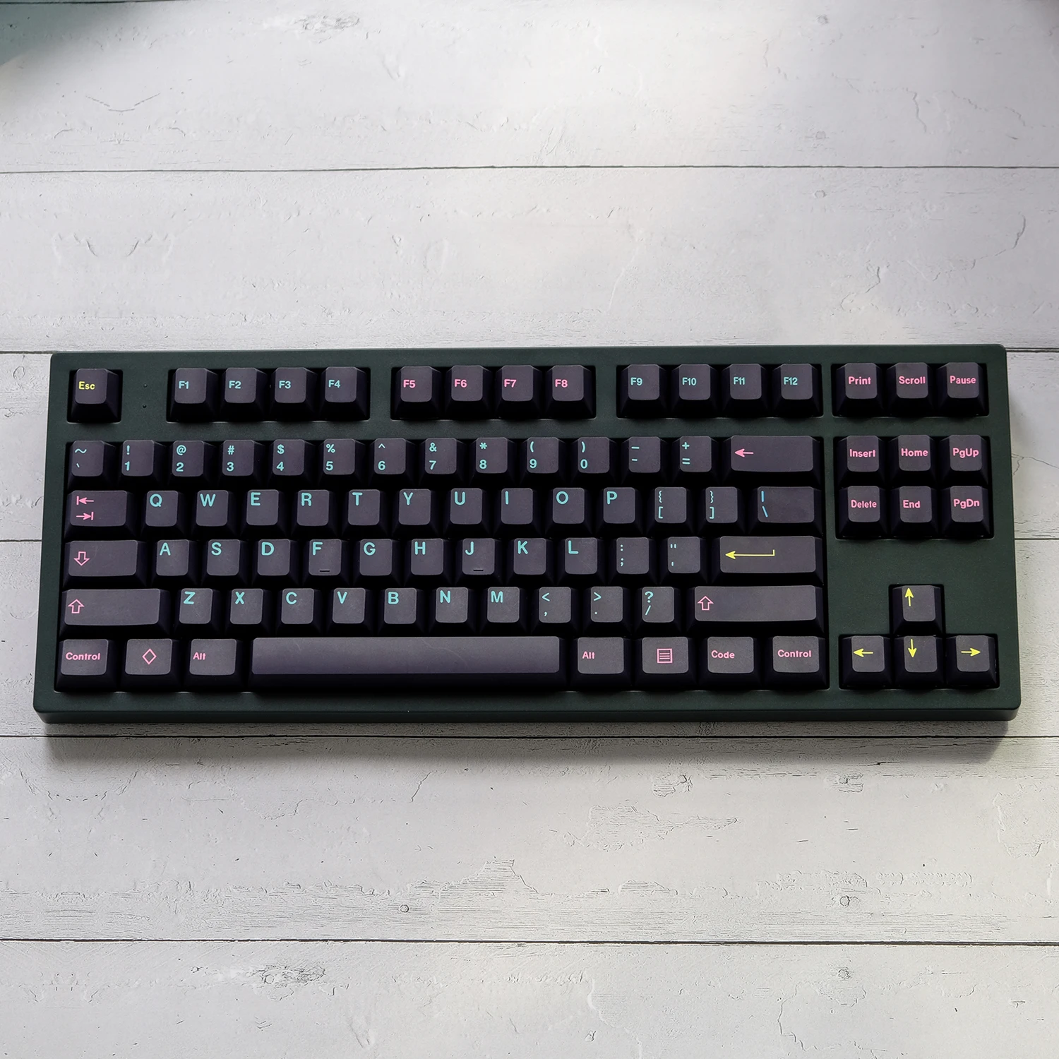 Chaves Gmk Miami Nights Keycaps Cherry Perfil Pbt 5-side Tintura Sublimação Teclado Mecânico Keycap para mx Switch 1.75u Shif 143 - Imagem 6
