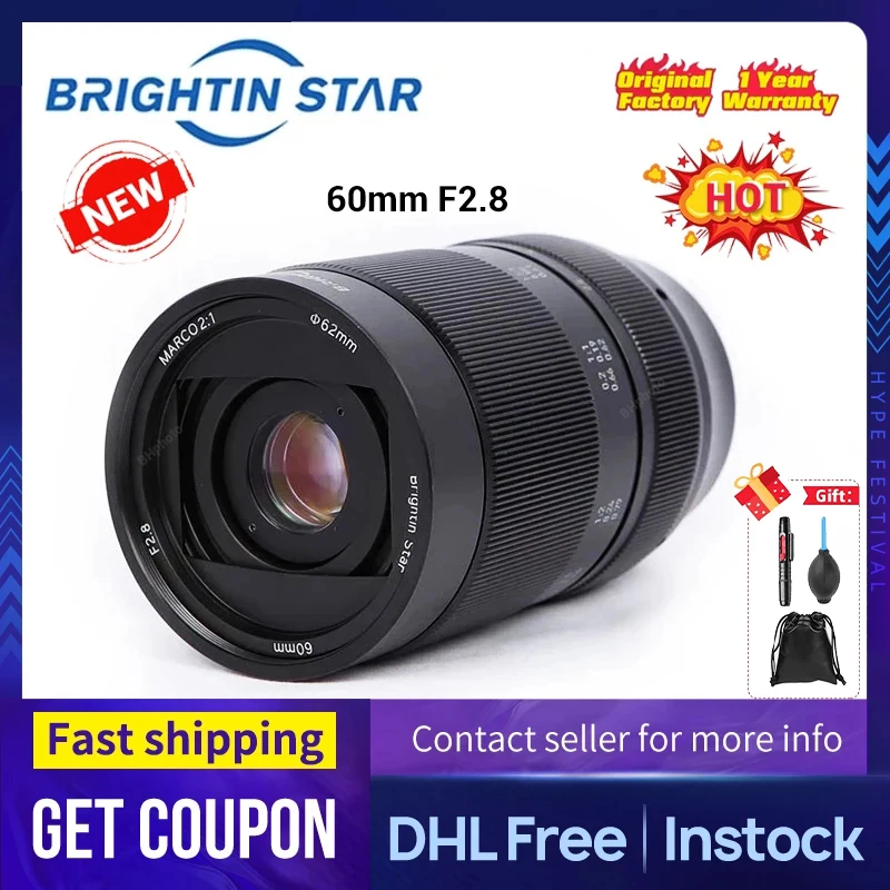 Brightin Star 60mm F2.8 21 Double Magnification Manual Focus