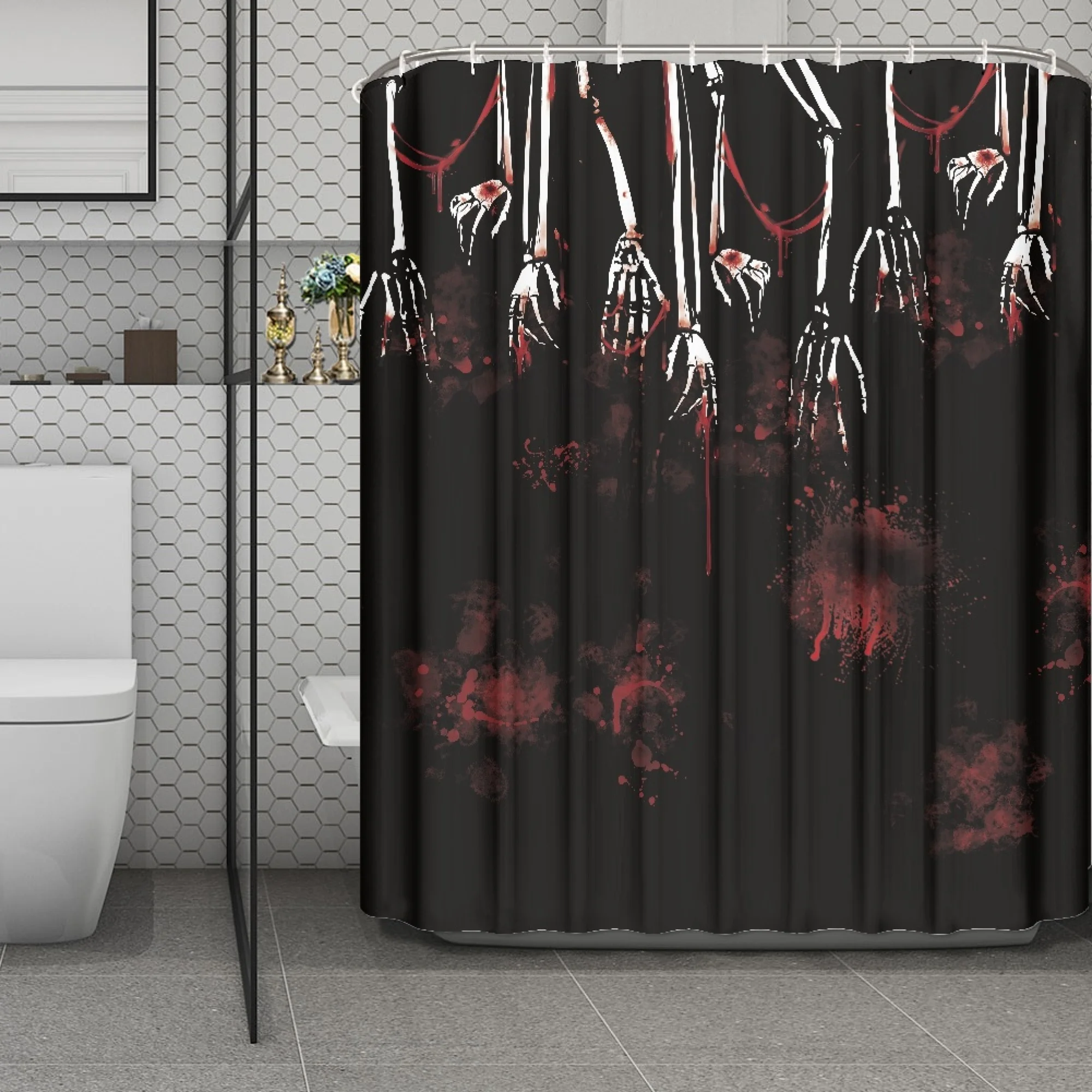 

Shower Curtain Halloween Theme Bathroom Accessories Polyester Shower Curtain Print On Demand Festival Atmosphere Shower Curtain