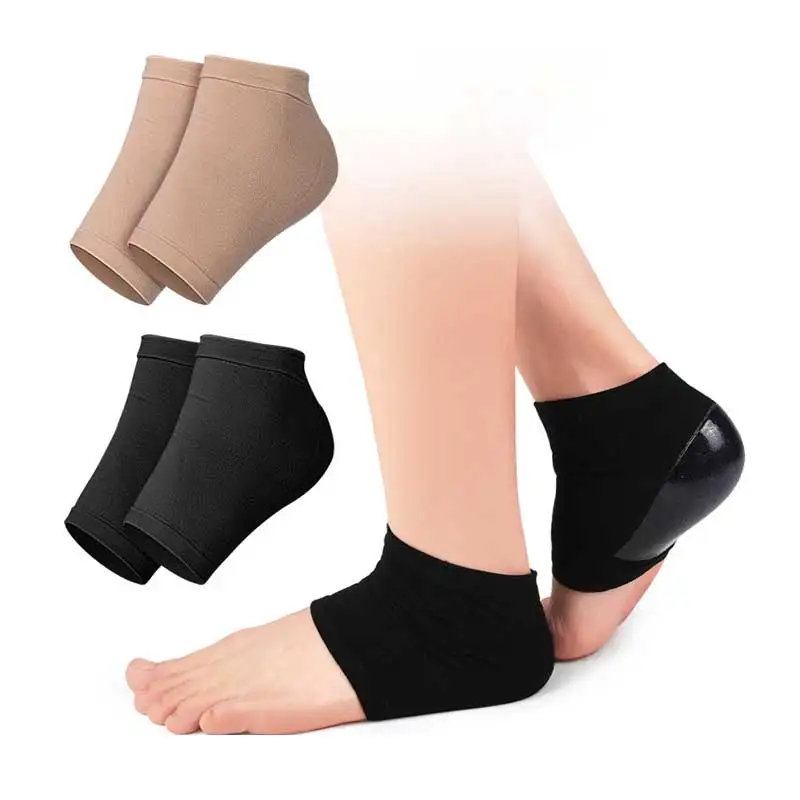 4 Pairs Non-Vented Gel Moisturizing Heel Sleeves For Rough Dry Cracked Feet Heel Repair Socks For Promoting Soft and Smooth Skin