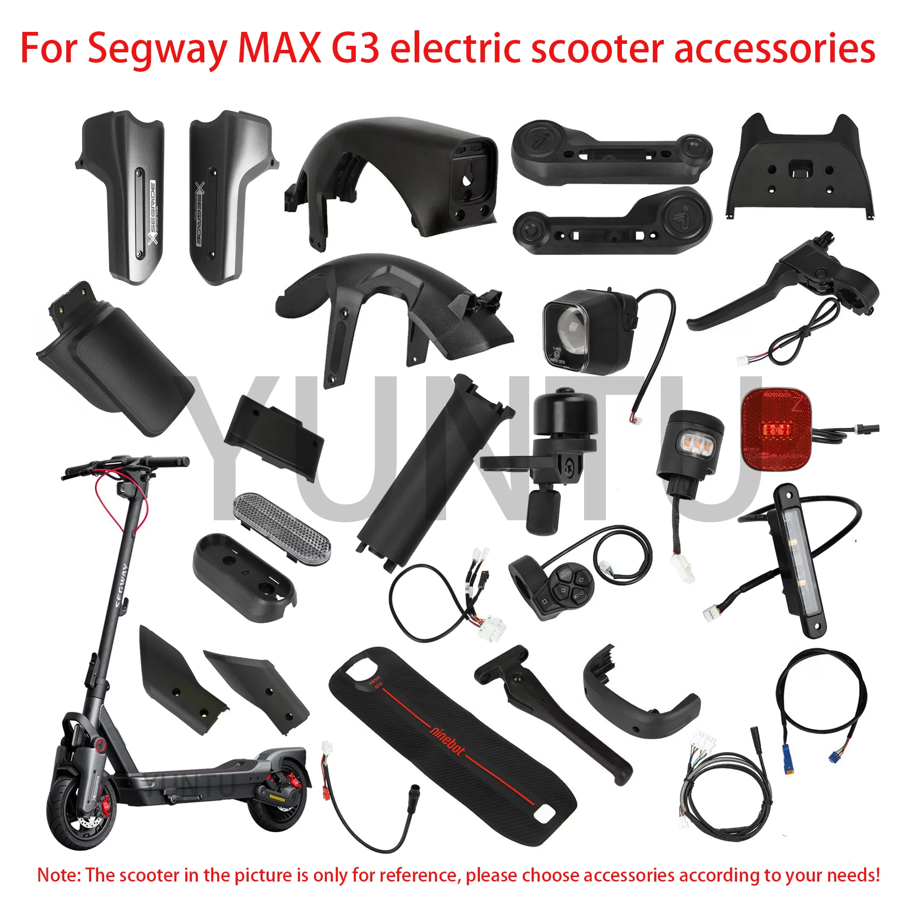 Accesorios para patinete eléctrico Segway MAX G3, interruptor de luz delantera y trasera, cubierta decorativa, cable de 