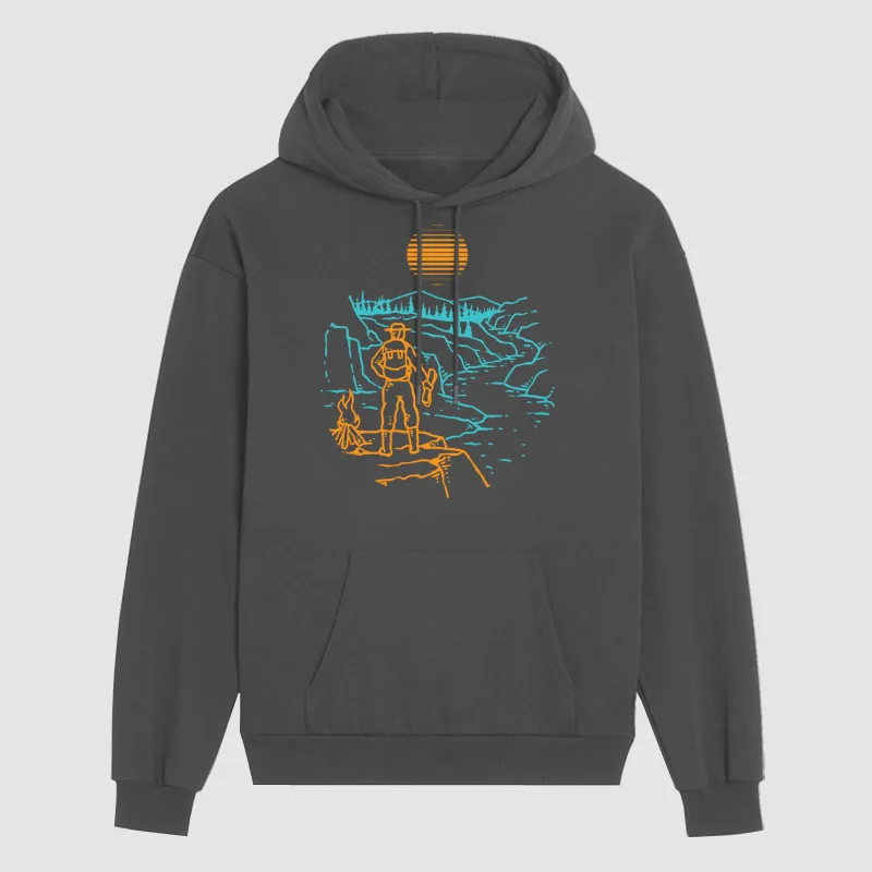 Men's Outdoor Adventure Camper Tourist New Oxygen Cotton Hoodie