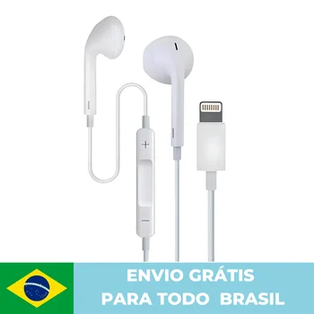 Fone de Ouvido EarPods Chip Original para iPhone 7 8 Plus Xr 11 12