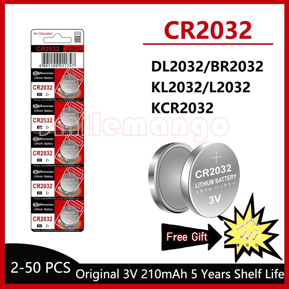   3V CR2032 리튬 단추 셀, 시계 장난감 시계 전자 저울 자동차 리모콘에 적합, BR2032 ECR2032 LM2032 5004LC, 신제품 