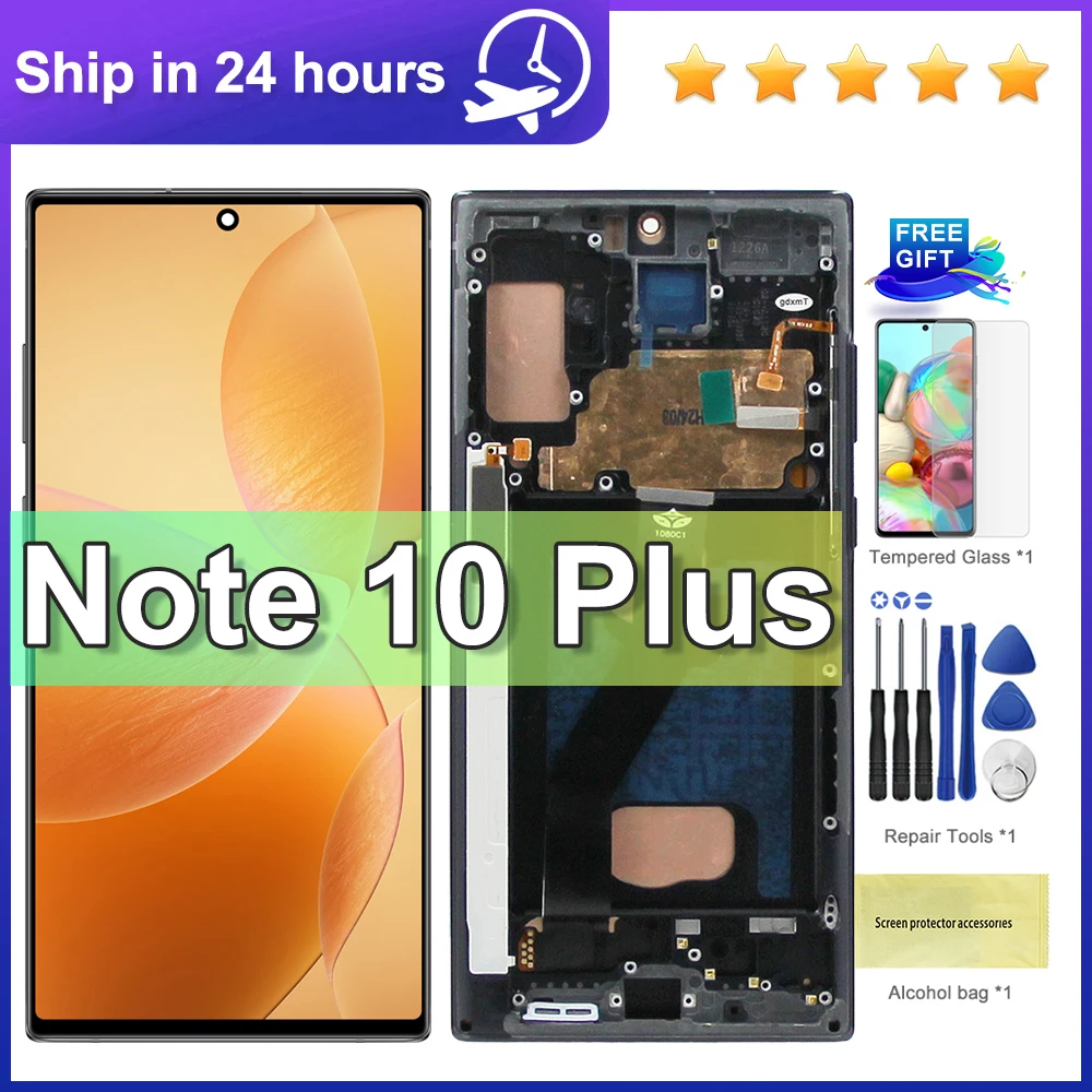 

For Samsung Note 10 Plus LCD Display Touch Screen Digitizer Assembly Note10+ SM-N975F, SM-N975U, SM-N9750 Display with Frame