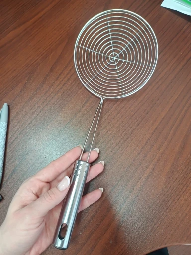 3 Size Set Stainless Steel Colander Household Noodle Dumpling Hot Pot Filter Screen Pearl Line Drain Large Fried Strainer photo review