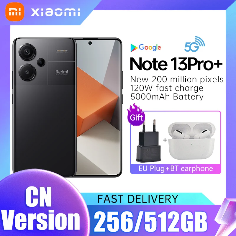 Original New Xiaomi Redmi Note 13 PRO+ Plus 5G Smartphone 6.67 120Hz 1.5K  Display Dimensity 7200-Ultra 200MP 5000mAh 120W - AliExpress