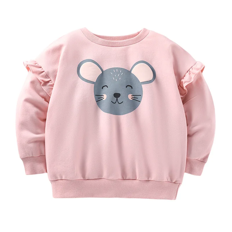 

Newest Kids Fashion Clothing Children Casual Wear Layered Long Sleeve Bear Printed Front 2T-7T Toddler Pullover Girl Sweater
