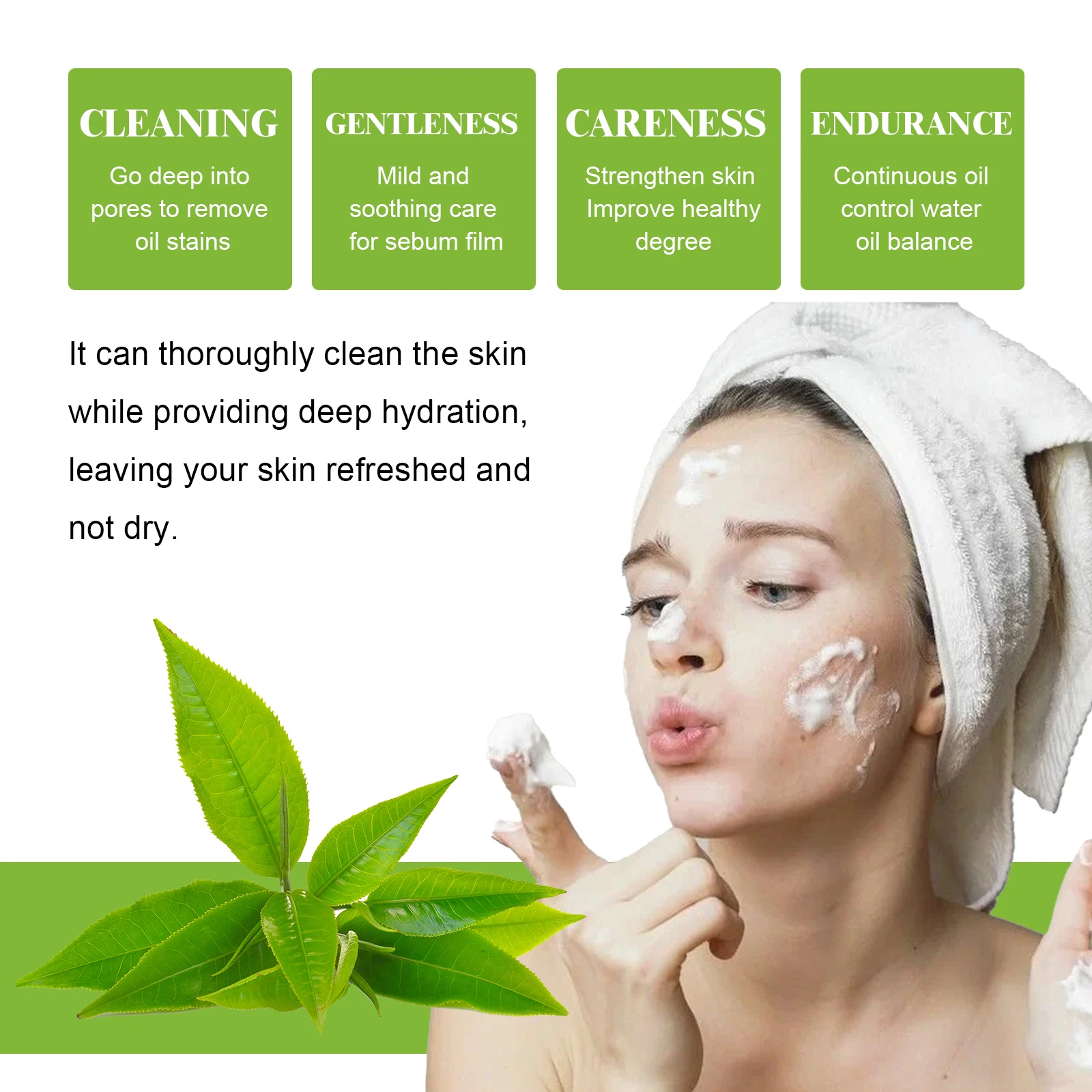 Facial Mousse Moisturizing Skin Brightening Oil Control Deep Soothing Cleaning Skin Exfoliating Shrinking Pores Foaming Cleanser 5