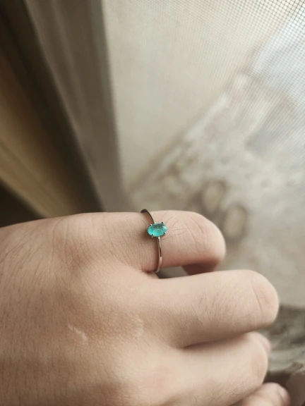 Silver tourmaline ring