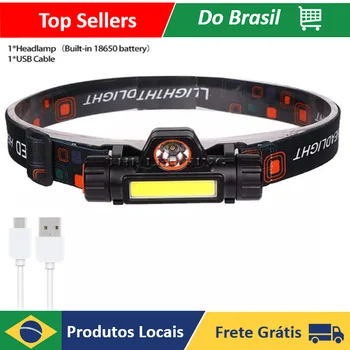 Lanterna de Cabeça Led COB Caminhada Pesca Ciclismo High Power ENVIO RAPIDO PARA TODO O BRASIL