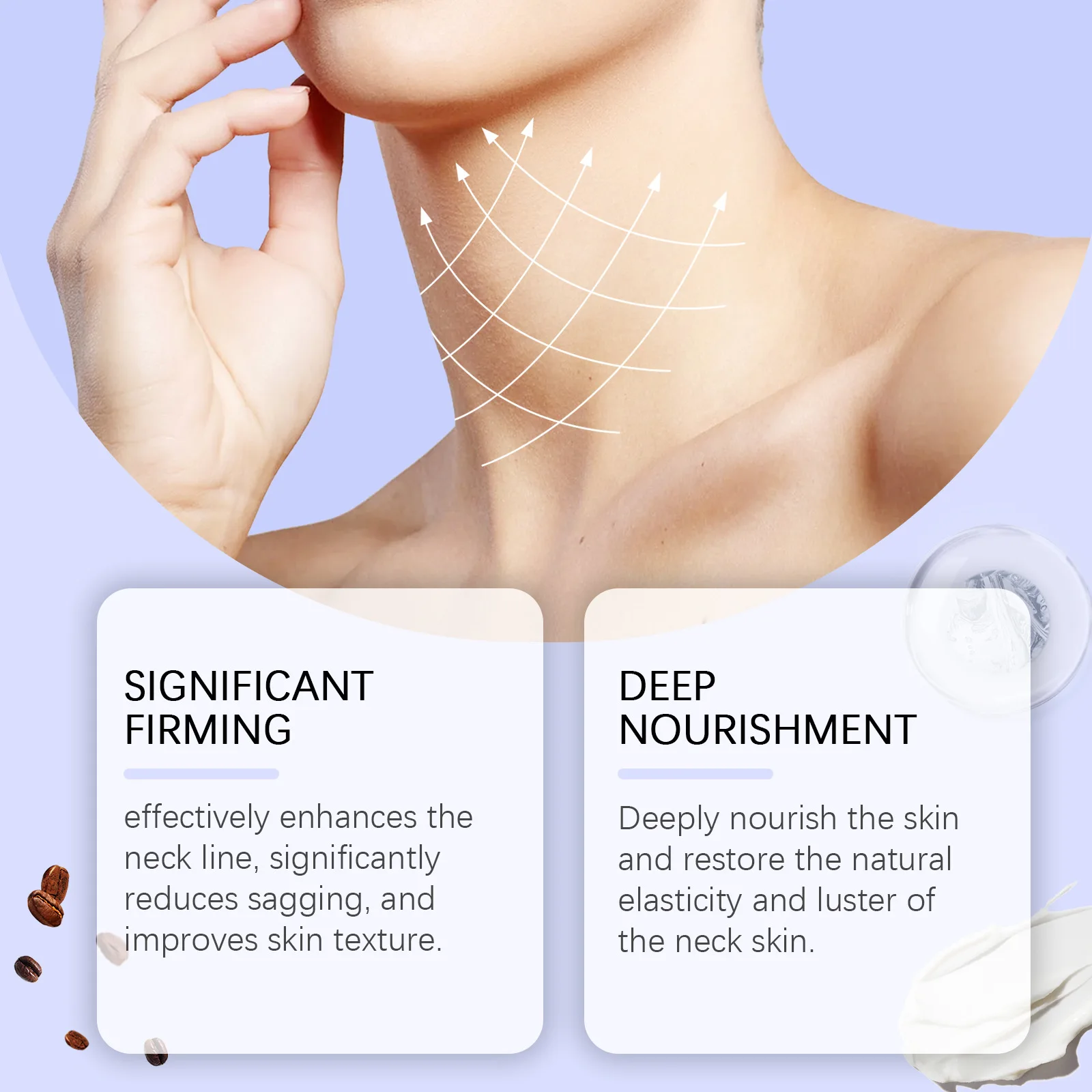 Neck Cream Neck Lines Protein Cream Eliminate Double Chin Moisturizing Reducing Fine Lines Lifting Brightening Rejuvenation Face Skin Care