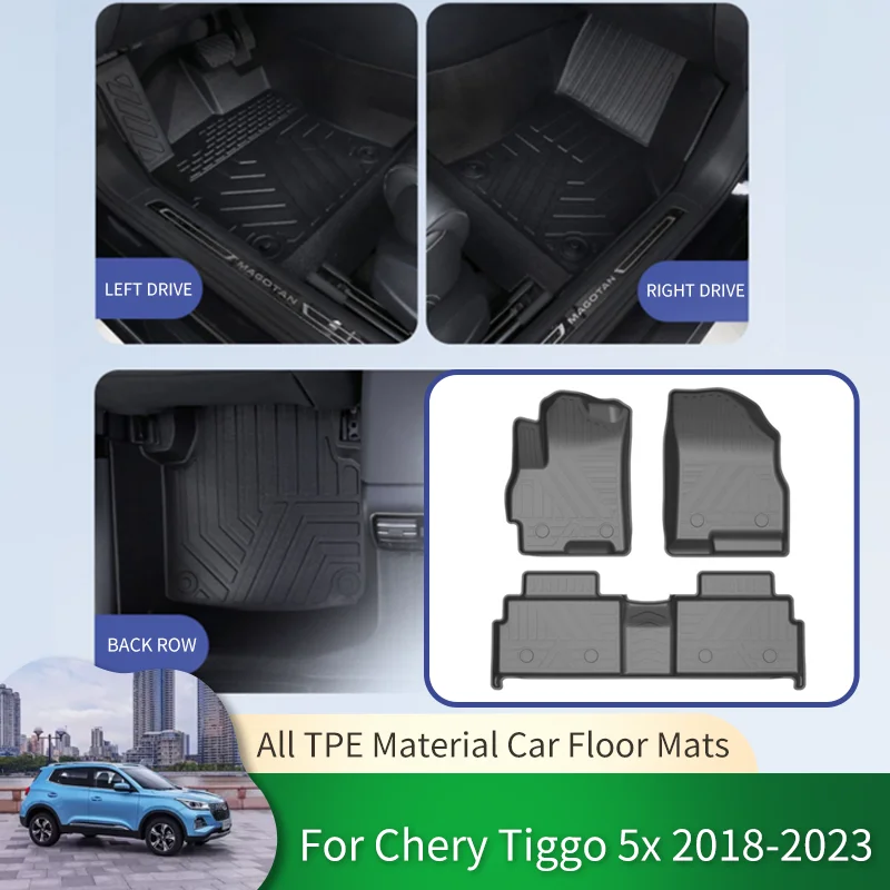 

Car Waterproof Non-slip Floor Mat Full Surround Protective Liner Foot Carpet Accessories for Chery Tiggo 5x 3 4 Pro EV 2018~2023