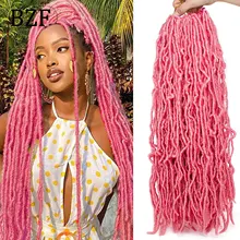 36Inch Pink Soft New Faux Locs Crochet Hair Braids For Women Red Grey Blonde Goddess Nu Locs Braiding Hair Extensions Pre Looped
