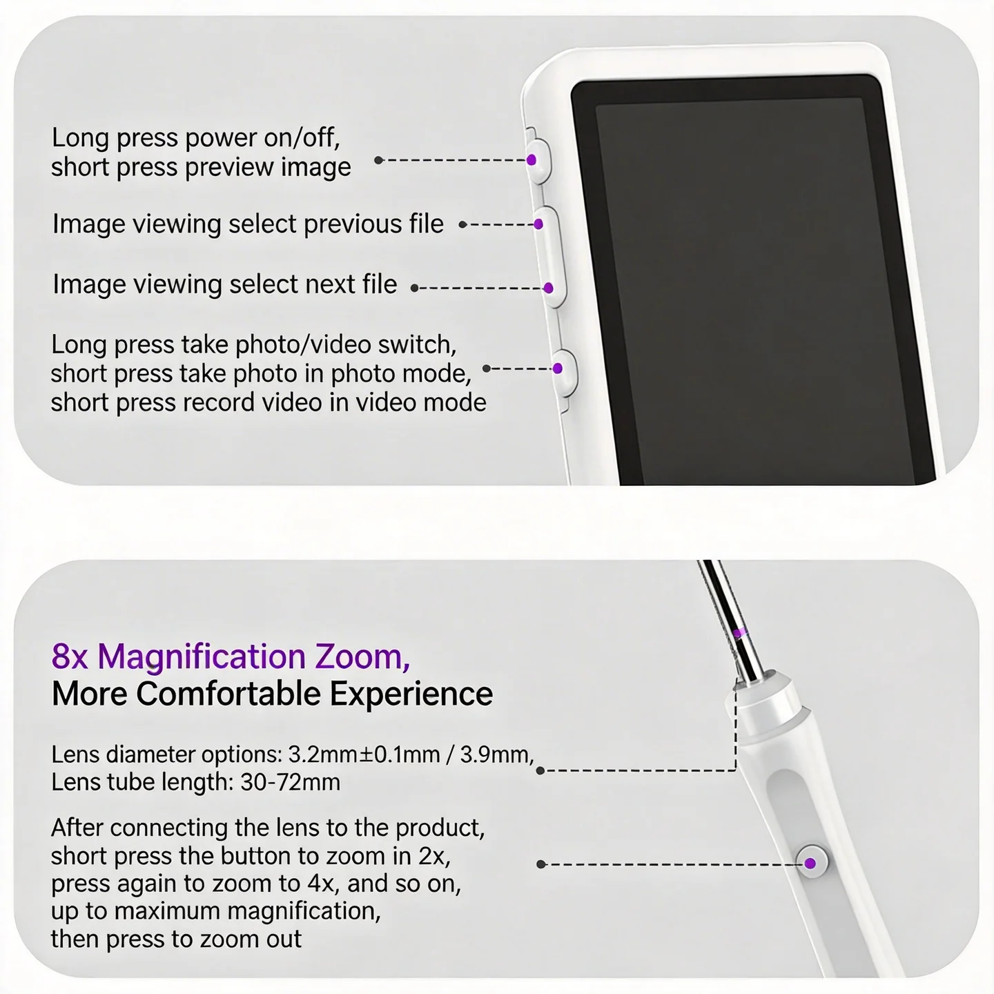 3.2mm HD Visual Ear Cleaner with Screen Ear Endoscope Camera Ear Wax Removal Otoscope Ear Pick Inspection Tool for Kids Adults 3