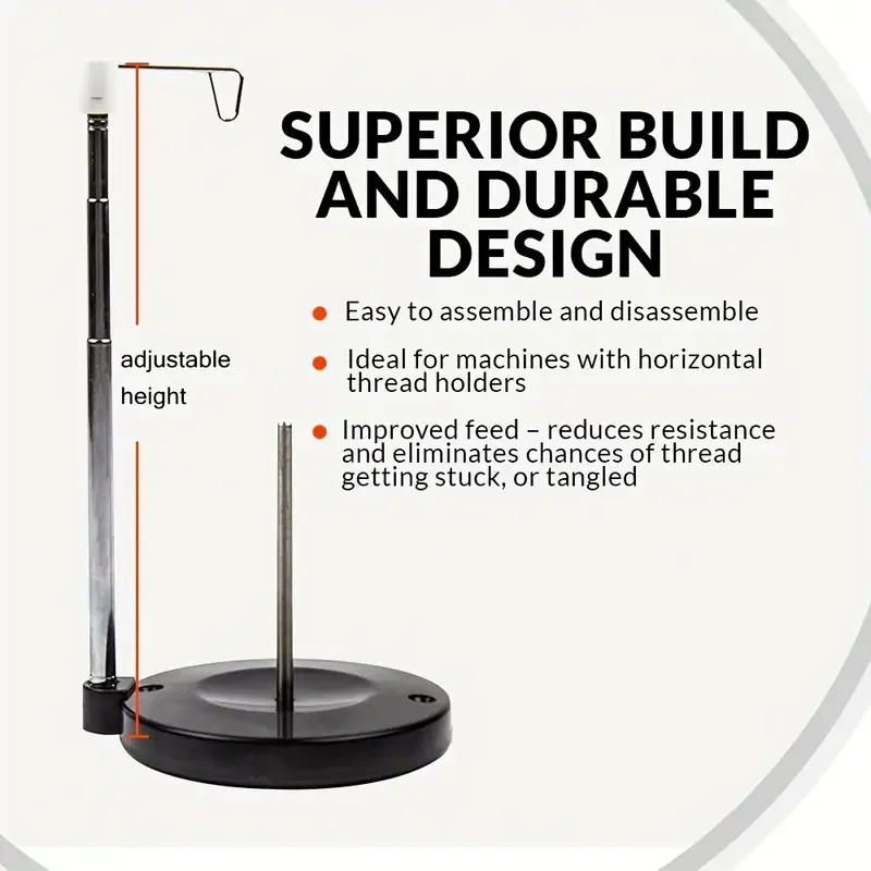 Universal Adjustable Cone Thread Stand Spool Holder for Sewing Machine Embroidery Quilting Serger Machines, Single Thread Stand