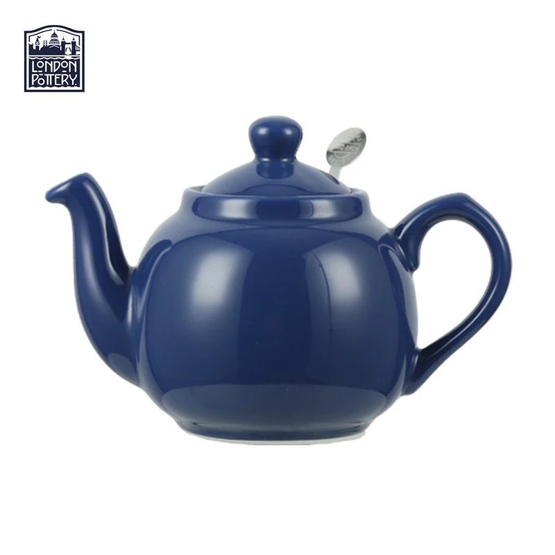 Théière London Pottery Geo Filter – Céramique Blanche, 650 Ml (2 Tasses), Infuseur Inox Amovible, Bec Anti-goutte