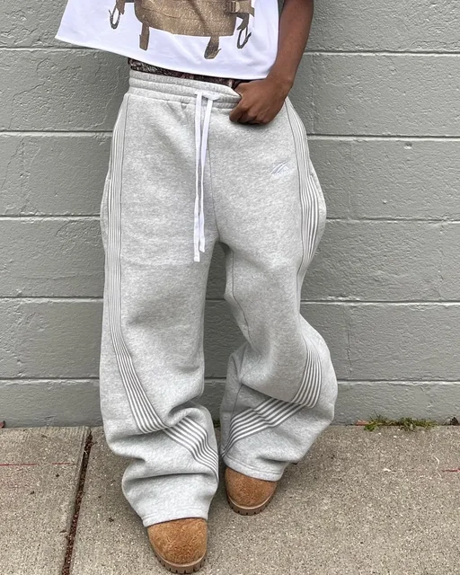 Casual Loose Straight Leg Pants Striped 2025 Summer Fashion Trend Brand Street Hip-hop Jogging Men's Women's Harajuku Sweatpants 3