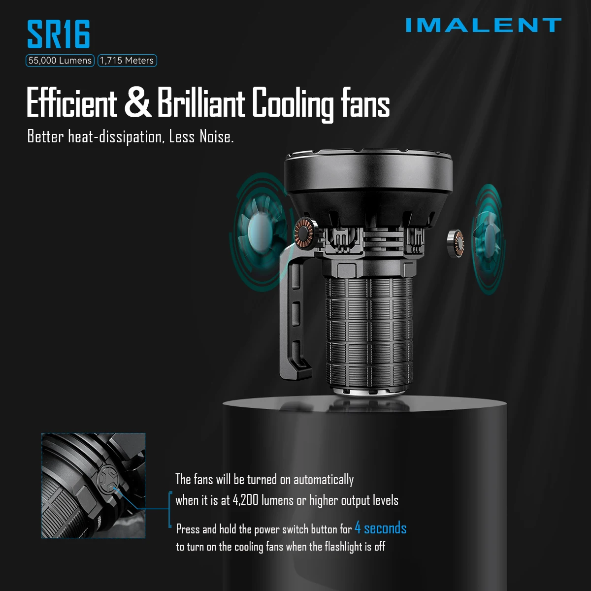 IMALENT SR16 タクティカルフラッシュライト、55000ルーメンの