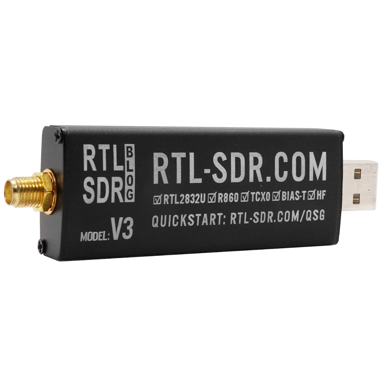 Software Defined Radio RTL-SDR Blog RTL SDR V3 R860 (R820T2) RTL2832U 1PPM TCXO SMA Dongle Only