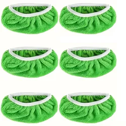 Reusable and Durable Mop Pads - Set of 6: Washable, Highly Absorbent (Green 6pcs)