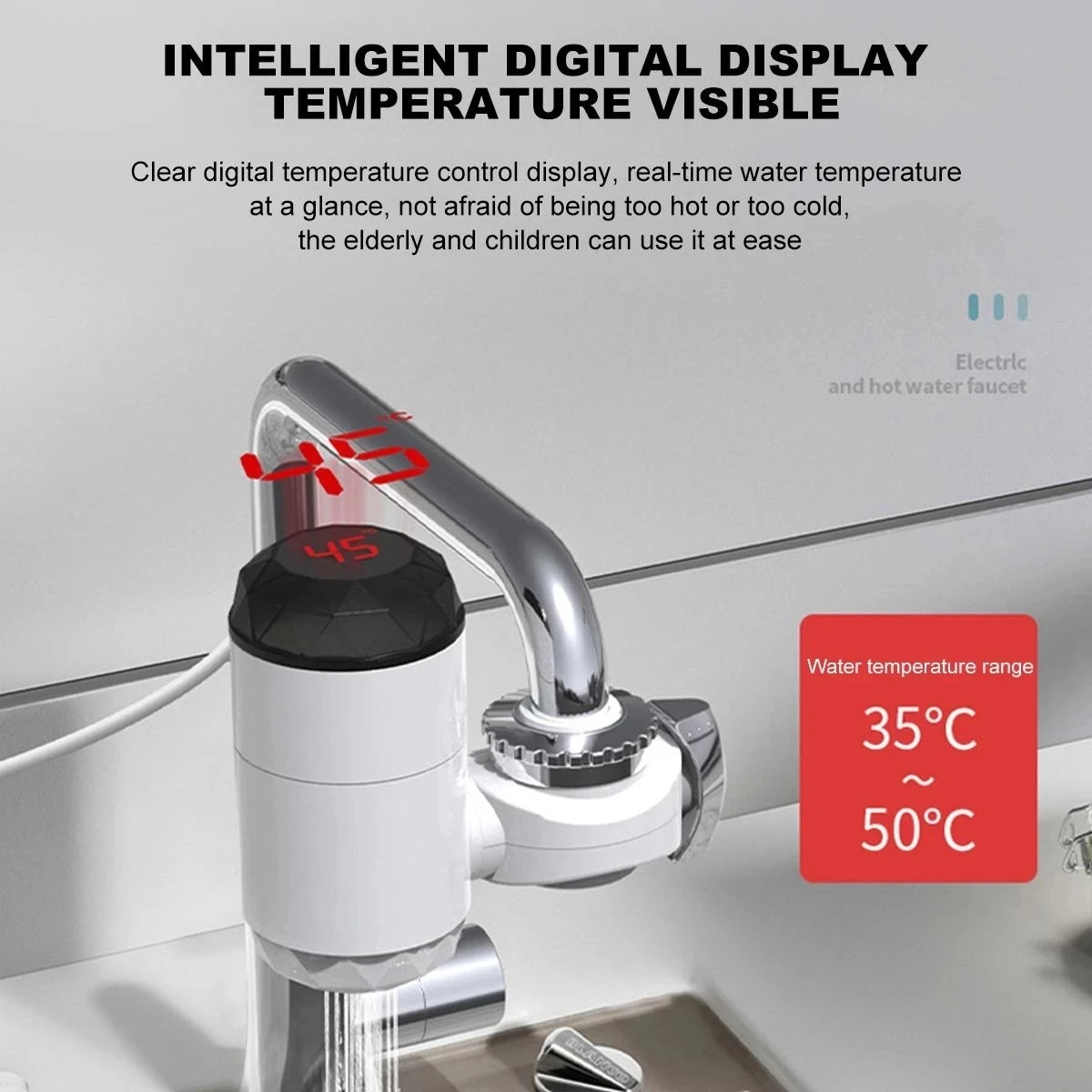 Xiaomi Electric Water Heater Tap Quick Install Instant Hot Water Faucet  Cold Heating Faucet Tankless Instantaneous Water Heater
