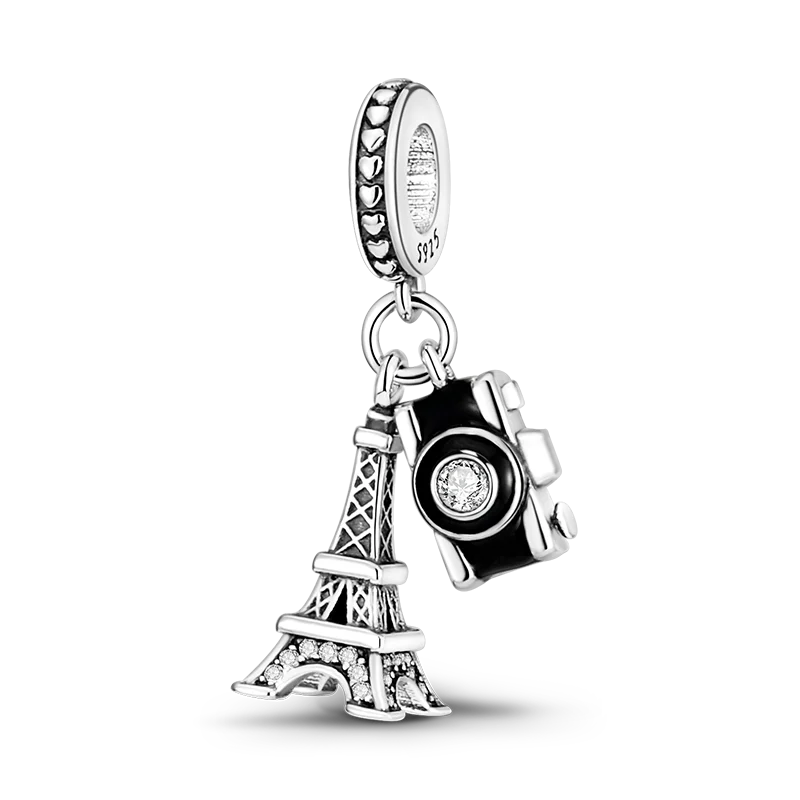 Sterling Silver Playful Charm Beads Bracelet Dangle DIY Jewelry