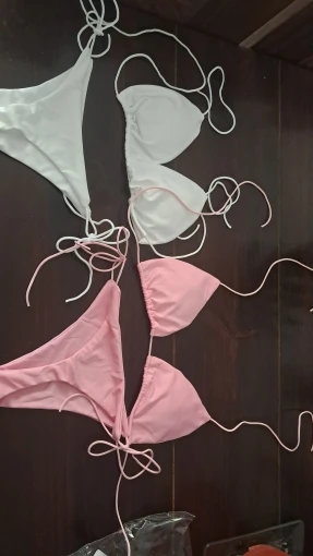 Sexy Women Bikini 2025 New Push-Up Bra Bikini Set Swimsuit For Women Solid Black Red Blue Beachwear Ladies Chest Pad Swimwear photo review