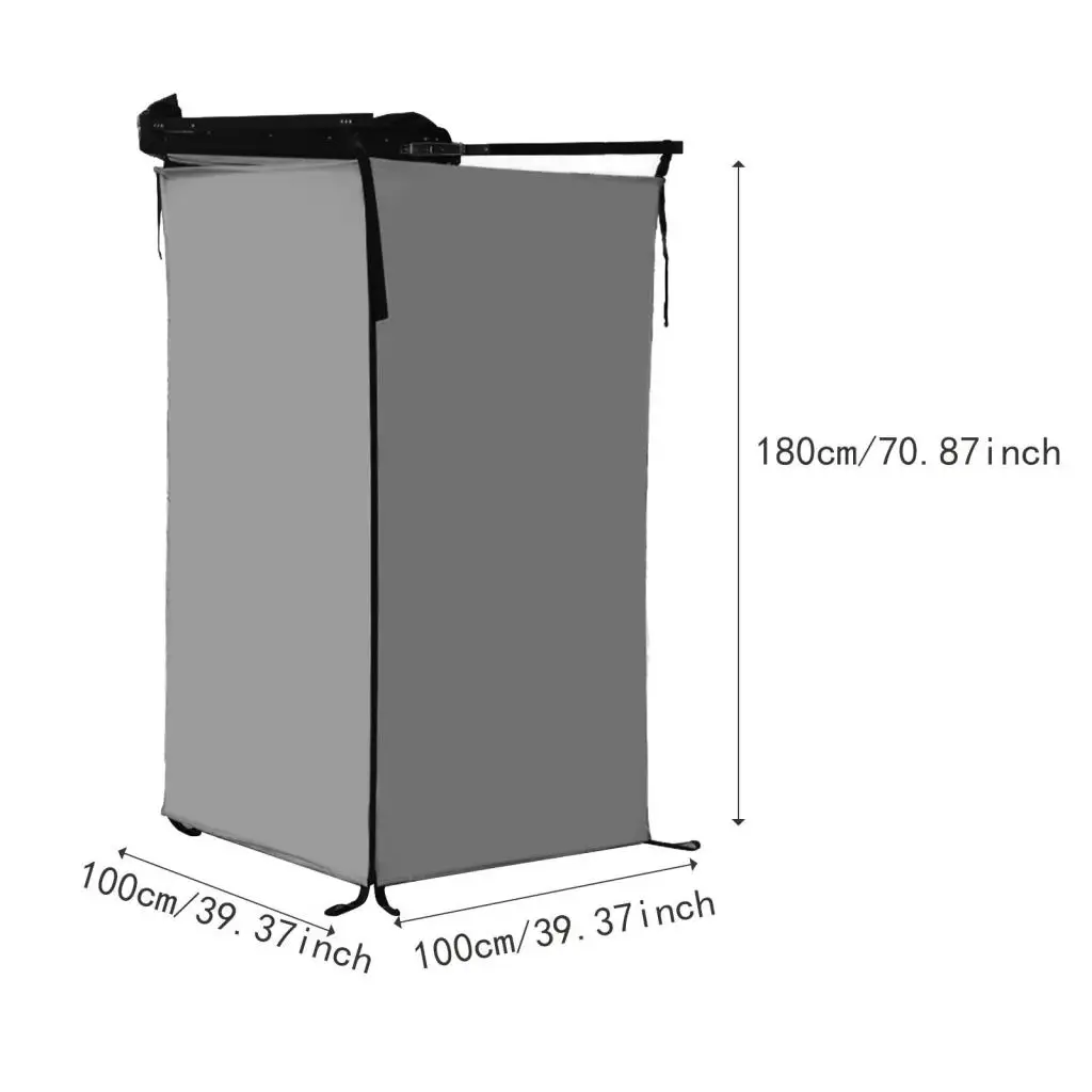 אוהל מקלחת צד לרכב עם הגדרה מהירה לשינוי פרטיות בחוץ, מחסה לחדר לרכבת, משאית, דלת האחורית עם תיק נשיאה