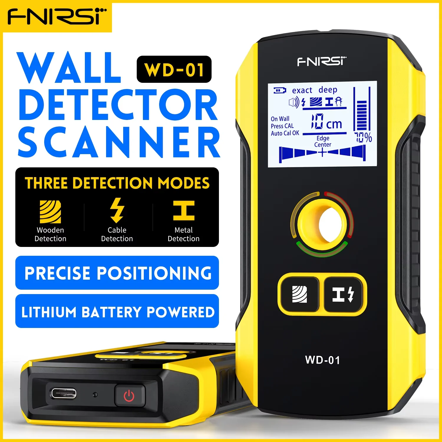 Advanced Wall Scanner and Metal Detector with Positioning Feature for Detecting Live AC Cables, Metal, and Wood Studs