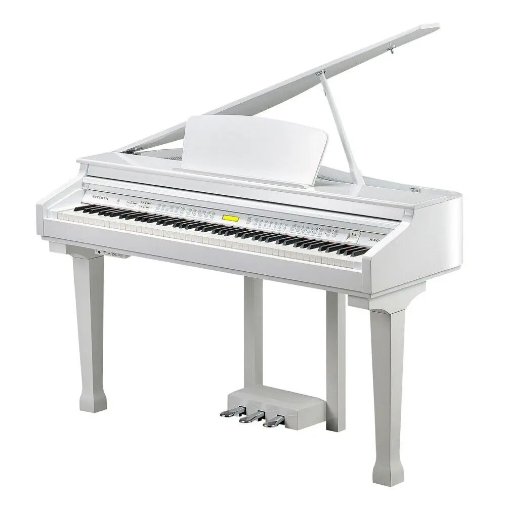 

BRAND NEW ORIGINAL KURZWEIL KAG-100-WHP White Digital Bluetooth Grand Piano with Matching Bench